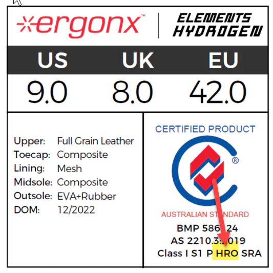 Heat resistant outsoles on workboots