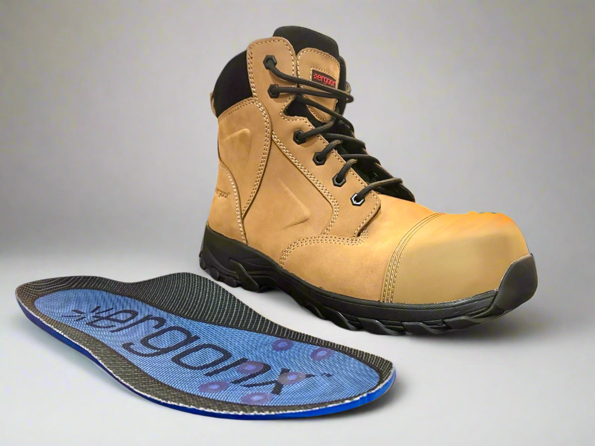 Ergonx Safety Boots Lace Up (Helium) Tan Toe