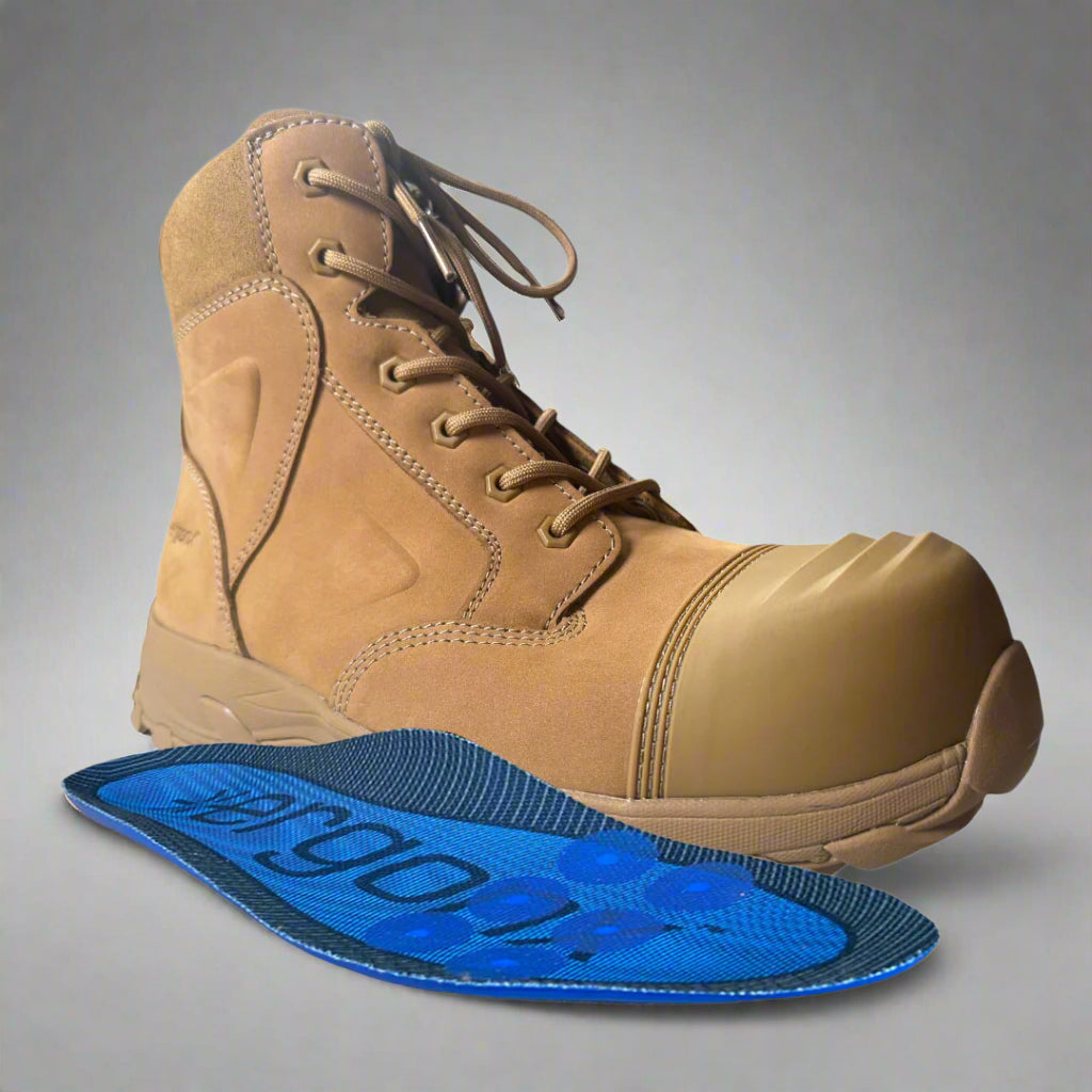 Ergonx All Tan Safety Boots Lace Up Helium (USA)