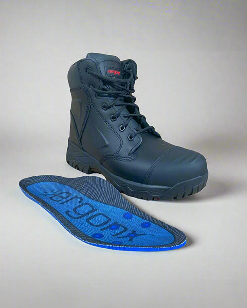 Ergonx 6" Safety Boots Lace Up (Helium) Black (USA)