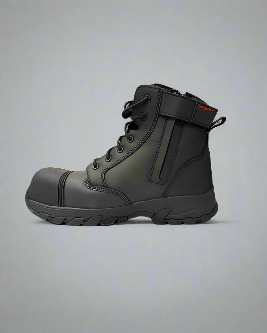 Ergonx 6" Safety Boots Lace Up (Helium) Black (USA)