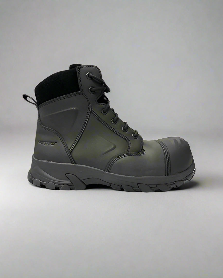 Ergonx 6" Safety Boots Lace Up (Helium) Black (USA)
