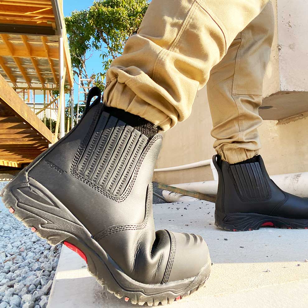 Jims Group - Ergonx Black Slip On Safety Boots + Socks Bundle