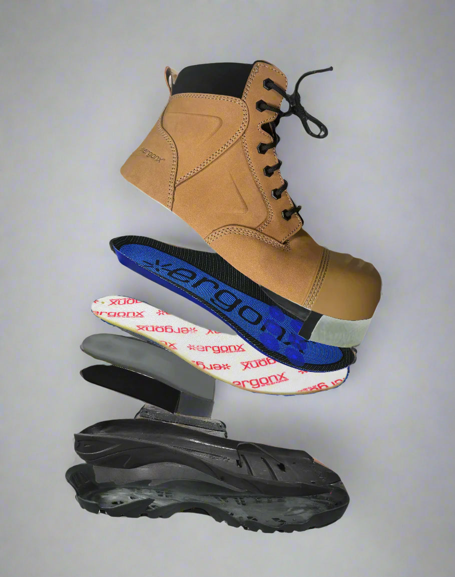 Ergonx Safety Boots Lace Up (Helium) Tan Toe (USA)