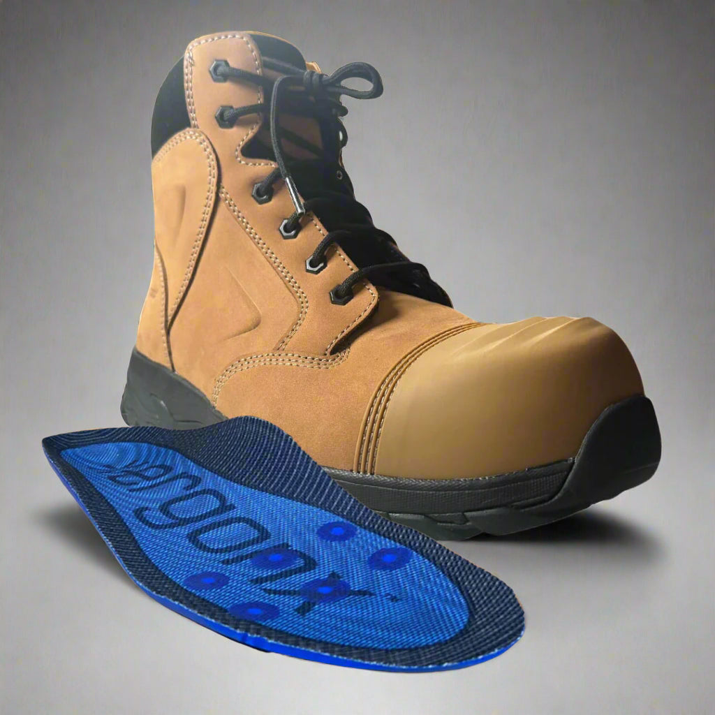 Ergonx Safety Boots Lace Up (Helium) Tan Toe (USA)