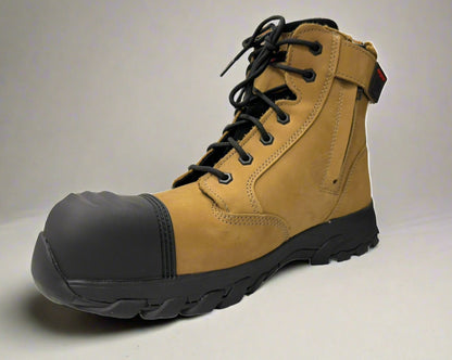 Ergonx Tan Lace Up Safety Boots + Socks Bundle