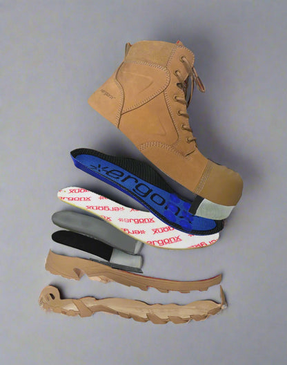 Ergonx All Tan Safety Boots Lace Up Helium (USA)