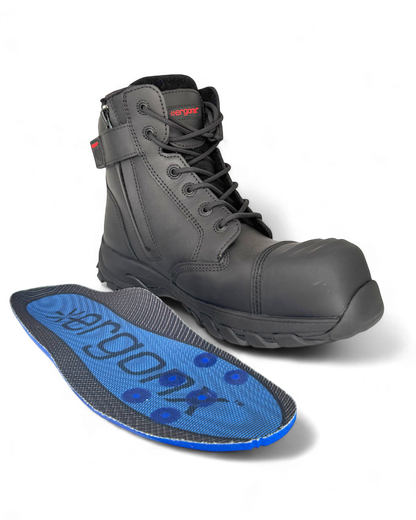 Ergonx 6" Safety Boots Lace Up (Helium) Black (USA) — product detail