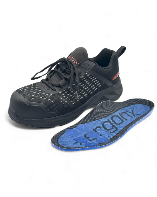 Ergonx Orthotic Safety Shoe Lace Up (LITHIUM) Black - USA