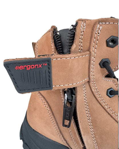 Ergonx 6" Safety Boots Lace Up (Helium) Tan Toe (USA)